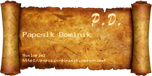 Papcsik Dominik névjegykártya