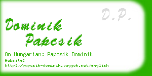 dominik papcsik business card